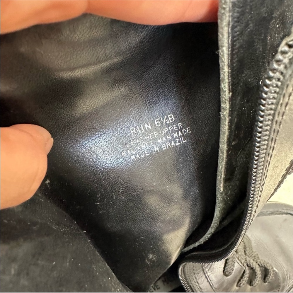 ⛔️SOLD⛔️Steve Madden Black Leather 90s Style Lace Up Platform Combat Moto Boots - Picture 5 of 10